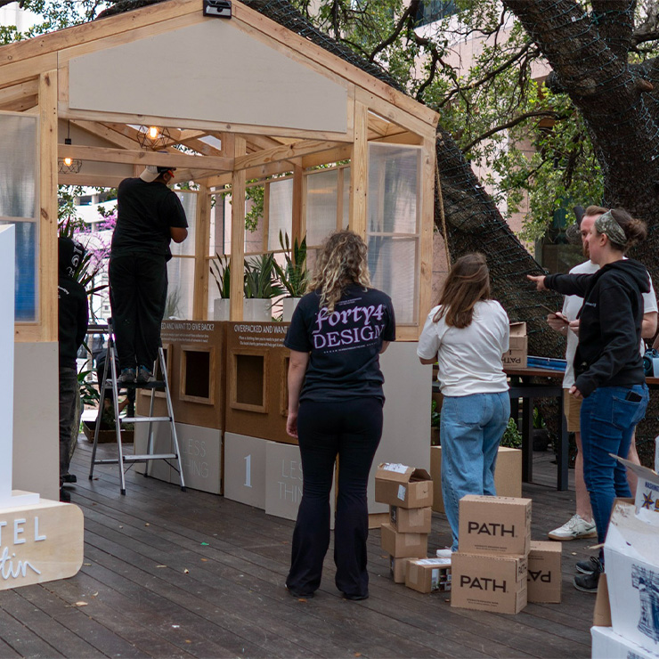 brand activation and install by forty4 design for 1 hotels austin